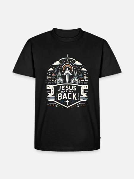 Jesus Has My Back 28 - Men's Premium Organic T-Shirt - black