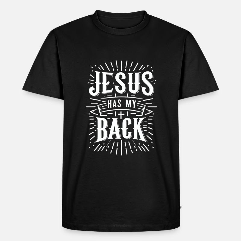 Jesus Has My Back 31 - Männer Premium Bio T-Shirt - Schwarz