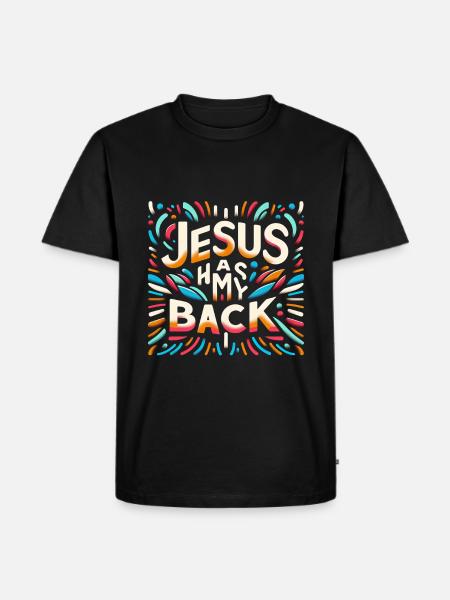 Jesus Has My Back 29 - Men's Premium Organic T-Shirt - black