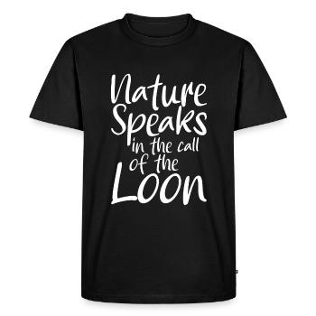 La nature parle dans l’appel du huard - T-shirt Premium bio Homme - noir - Devant - Nico (187cm)