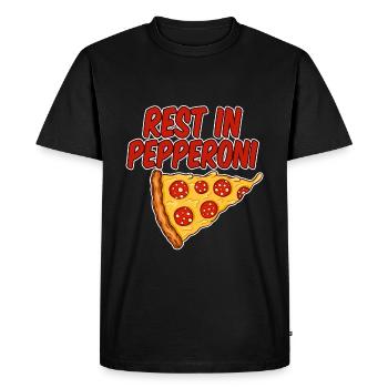 Repos au pepperoni 4 - T-shirt Premium bio Homme - noir - Devant - Nico (187cm)