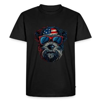 Bichon Havanais avec des lunettes de soleil américaines - T-shirt Premium bio Homme - noir - Devant - Nico (187cm)