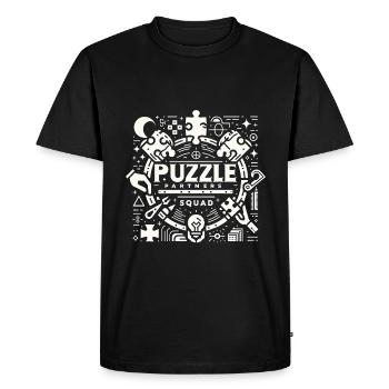 Puzzle Partners Squad 3 - Men's Premium Organic T-Shirt - black - Front - Nico (187cm)