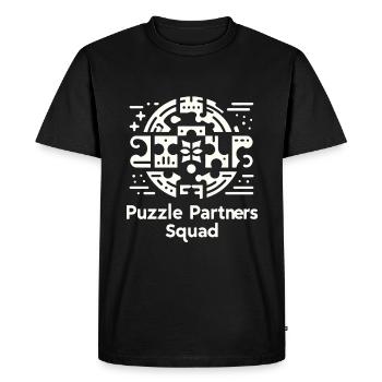 Puzzle Partners Squad - Men's Premium Organic T-Shirt - black - Front - Nico (187cm)