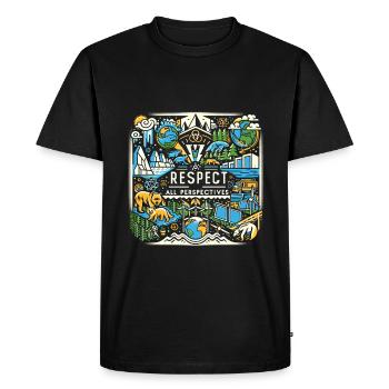 Respectez tous les points de vue 2 - T-shirt Premium bio Homme - noir - Devant - Nico (187cm)