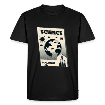 La science en dialogue - T-shirt Premium bio Homme - noir - Devant - Nico (187cm)