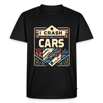 I Crash Cars 10 - Men's Premium Organic T-Shirt - black - Front - Nico (187cm)