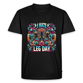 I Hate Leg Day 37 - Men's Premium Organic T-Shirt - black - Front - Nico (187cm)
