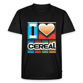 J’aime les céréales 11 - T-shirt Premium bio Homme - noir - Devant - Nico (187cm)