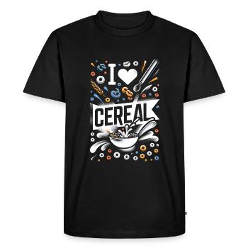 J’aime les céréales 14 - T-shirt Premium bio Homme - noir - Devant - Nico (187cm)