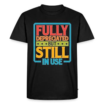 Fully Depreciated But Still In Use 30 - Men's Premium Organic T-Shirt - black - Front - Nico (187cm)