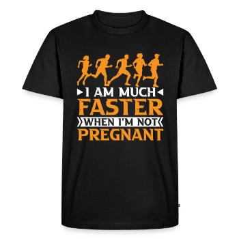 I Am Much Faster When I'm Not Pregnant 27 - Men's Premium Organic T-Shirt - black - Front - Nico (187cm)