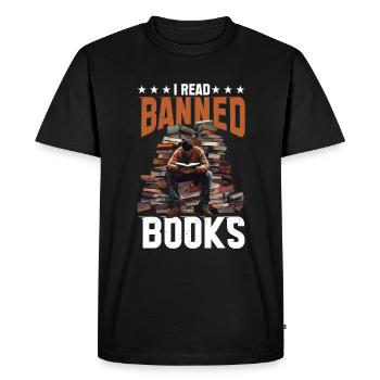 J’ai lu des livres interdits 90 - T-shirt Premium bio Homme - noir - Devant - Nico (187cm)