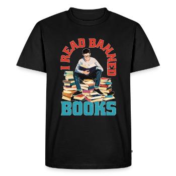 J’ai lu des livres interdits 91 - T-shirt Premium bio Homme - noir - Devant - Nico (187cm)