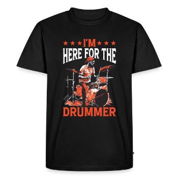 Je suis là pour le batteur 17 - T-shirt Premium bio Homme - noir - Devant - Nico (187cm)