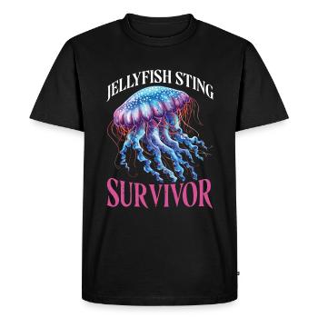 Survivant de la piqûre de méduse 21 - T-shirt Premium bio Homme - noir - Devant - Nico (187cm)