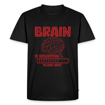 Le cerveau redémarre Veuillez patienter 4 - T-shirt Premium bio Homme - noir - Devant - Nico (187cm)