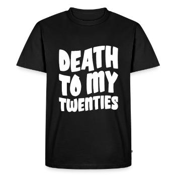 Mort à la vingtaine - T-shirt Premium bio Homme - noir - Devant - Nico (187cm)