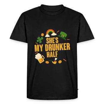 Elle est ma moitié ivre 2 - T-shirt Premium bio Homme - noir - Devant - Nico (187cm)