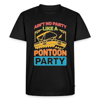 Ain't No Party Like A Pontoon Party - Men's Premium Organic T-Shirt - black - Front - Nico (187cm)