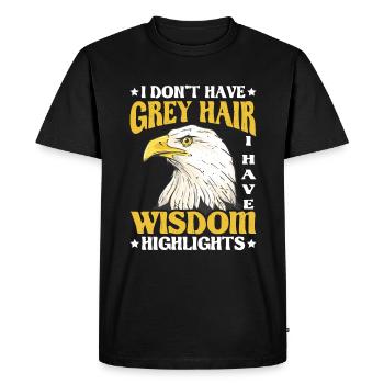 Je n’ai pas de cheveux gris, j’ai des mèches de sagesse 2 - T-shirt Premium bio Homme - noir - Devant - Nico (187cm)
