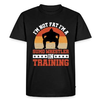 Je ne suis pas gros, je suis un lutteur de sumo à l’entraînement 2 - T-shirt Premium bio Homme - noir - Devant - Nico (187cm)