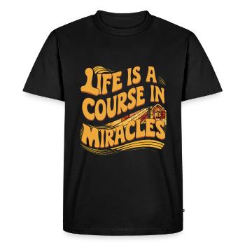 Life Is A Course In Miracles 9 - Men's Premium Organic T-Shirt - black - Front - Nico (187cm)