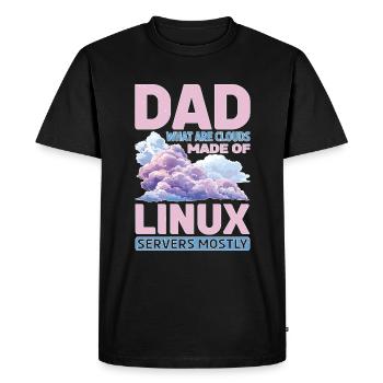 De quoi sont faits les nuages, les serveurs Linux principalement 32 - T-shirt Premium bio Homme - noir - Devant - Nico (187cm)