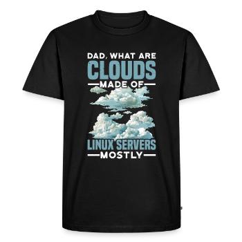 De quoi sont faits les nuages, les serveurs Linux principalement 31 - T-shirt Premium bio Homme - noir - Devant - Nico (187cm)