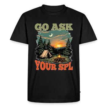 Go Ask Your Spl 23 - Men's Premium Organic T-Shirt - black - Front - Nico (187cm)
