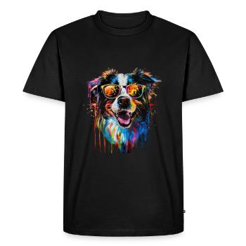 Lunettes de soleil cool pour chien recouvert de peinture arc-en-ciel - T-shirt Premium bio Homme - noir - Devant - Nico (187cm)