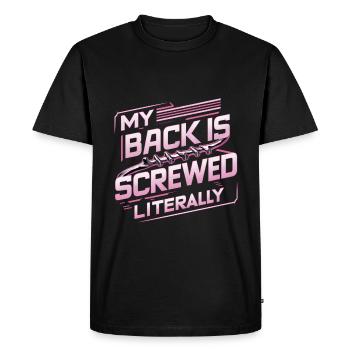 Mon dos est foutu littéralement 16 - T-shirt Premium bio Homme - noir - Devant - Nico (187cm)