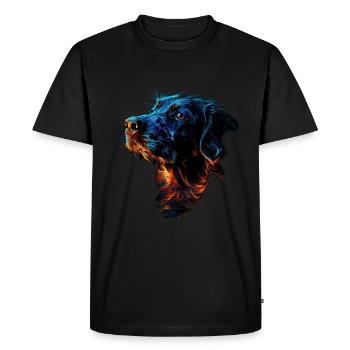 Chien rouge et bleu Art animalier féroce et vif - T-shirt Premium bio Homme - noir - Devant - Nico (187cm)