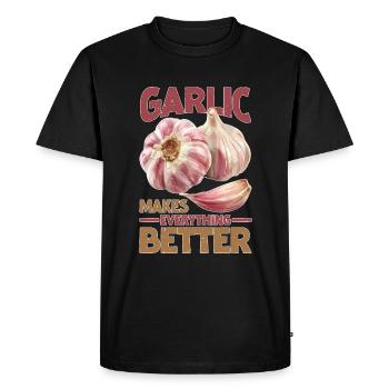L’ail rend tout meilleur 20 - T-shirt Premium bio Homme - noir - Devant - Nico (187cm)