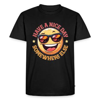 Have A Nice Day Somewhere Else 22 - Men's Premium Organic T-Shirt - black - Front - Nico (187cm)