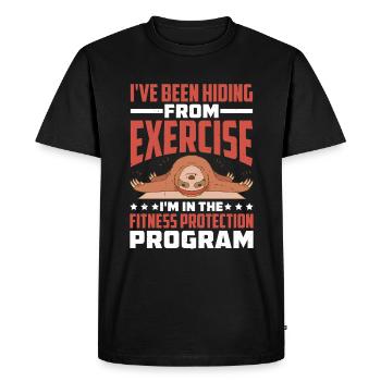 Je suis dans le programme de protection de la condition physique 6 - T-shirt Premium bio Homme - noir - Devant - Nico (187cm)