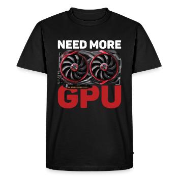 Besoin de plus de GPU 10 - T-shirt Premium bio Homme - noir - Devant - Nico (187cm)