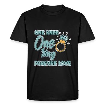 Un genou une bague Amour éternel 2 - T-shirt Premium bio Homme - noir - Devant - Nico (187cm)