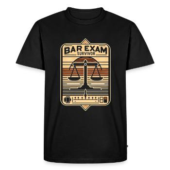 Survivant de l’examen du barreau 10 - T-shirt Premium bio Homme - noir - Devant - Nico (187cm)