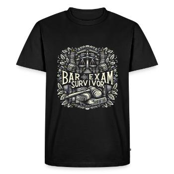 Survivant de l’examen du barreau 11 - T-shirt Premium bio Homme - noir - Devant - Nico (187cm)