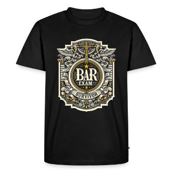 Survivant de l’examen du barreau 12 - T-shirt Premium bio Homme - noir - Devant - Nico (187cm)