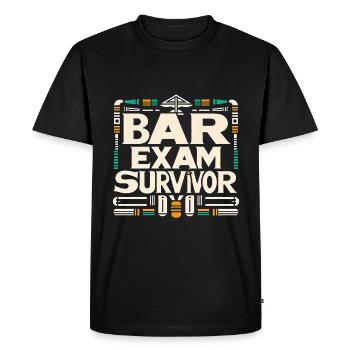 Survivant de l’examen du barreau 13 - T-shirt Premium bio Homme - noir - Devant - Nico (187cm)
