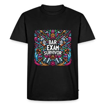 Survivant de l’examen du barreau 19 - T-shirt Premium bio Homme - noir - Devant - Nico (187cm)