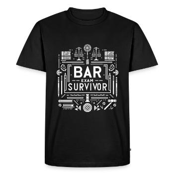 Survivant de l’examen du barreau 18 - T-shirt Premium bio Homme - noir - Devant - Nico (187cm)