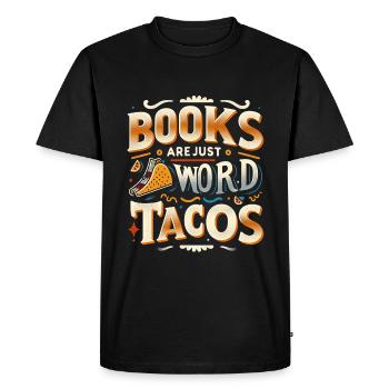 Les livres ne sont que des tacos de mots 20 - T-shirt Premium bio Homme - noir - Devant - Nico (187cm)