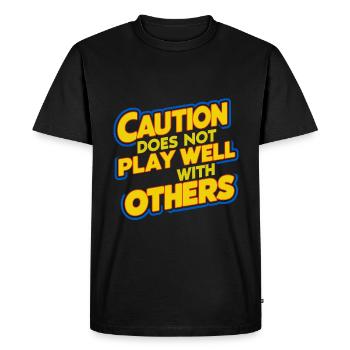 Caution Does Not Play Well With Others 93 - Men's Premium Organic T-Shirt - black - Front - Nico (187cm)