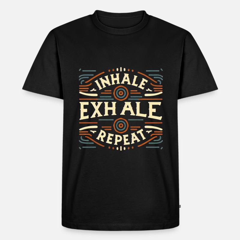 Inhale Exhale Repeat 8 - Männer Premium Bio T-Shirt - Schwarz
