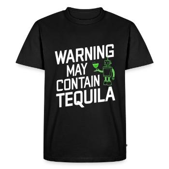 Warning May Contain Tequila 18 - Men's Premium Organic T-Shirt - black - Front - Nico (187cm)