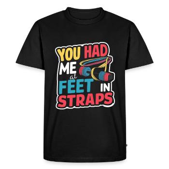 Tu m’avais aux pieds dans les sangles 57 - T-shirt Premium bio Homme - noir - Devant - Nico (187cm)
