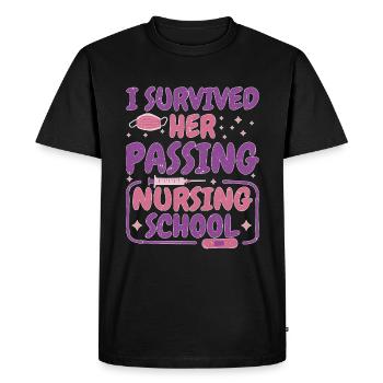 I Survived Her Passing Nursing School 50 - Men's Premium Organic T-Shirt - black - Front - Nico (187cm)